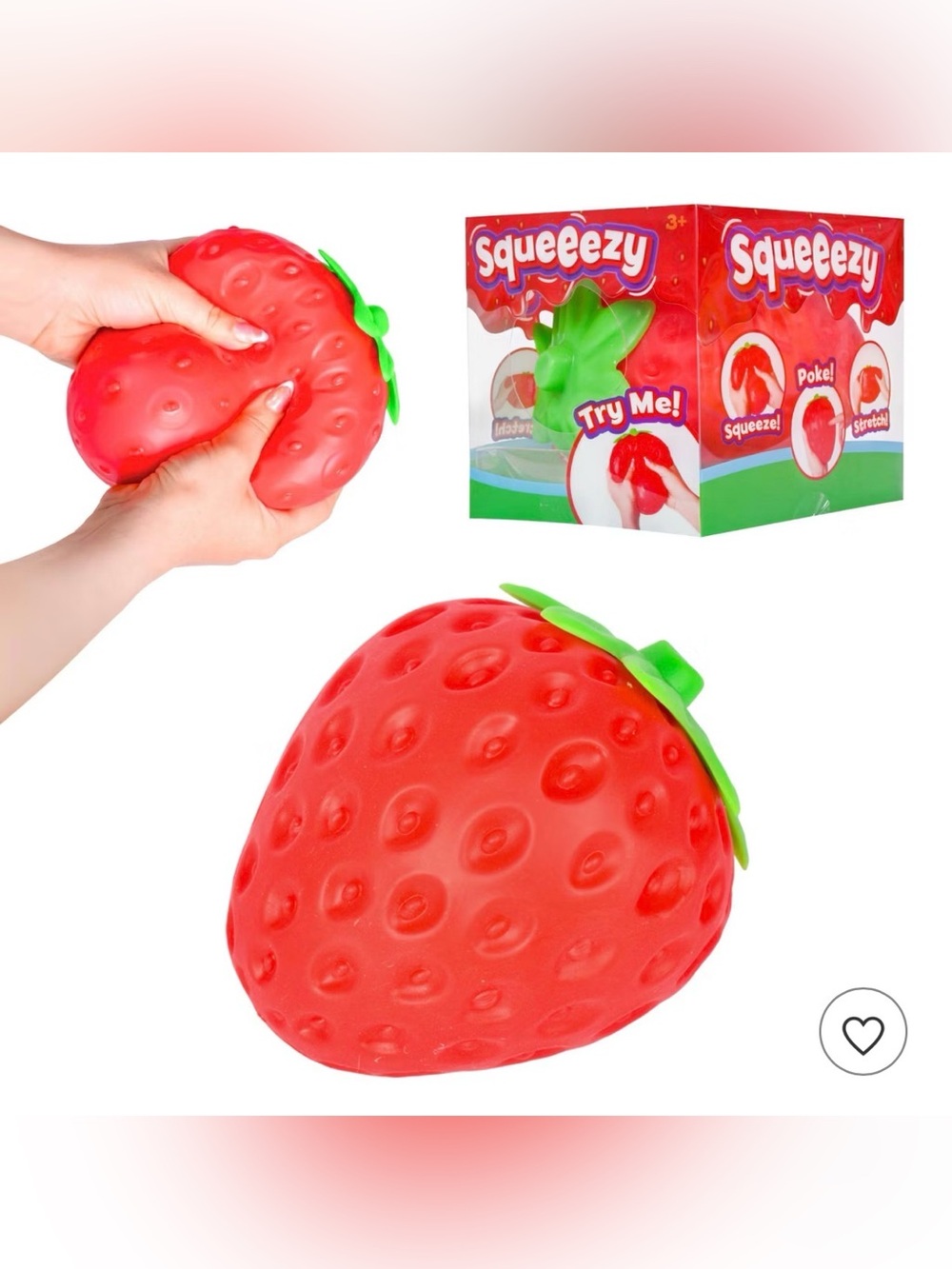Squeeezy Red Strawberry Squishy Toy by - Kids Stress Relief new in box